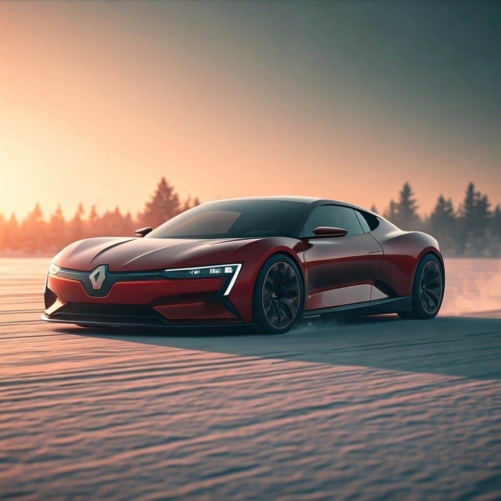 Stealthed Red Hypercar Conquers Snowy Dreamland Dawn