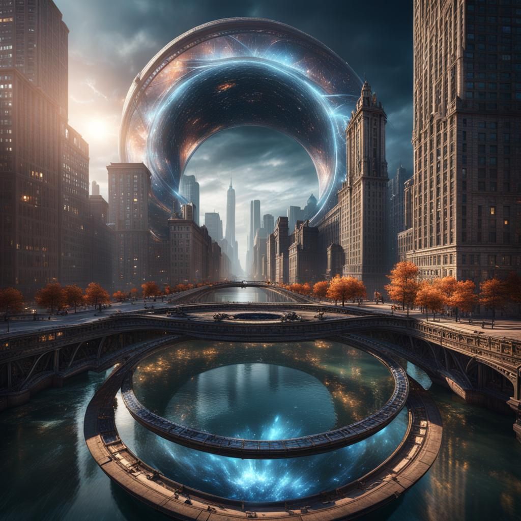 Chicago Wormhole: Fantastical Matte Painting