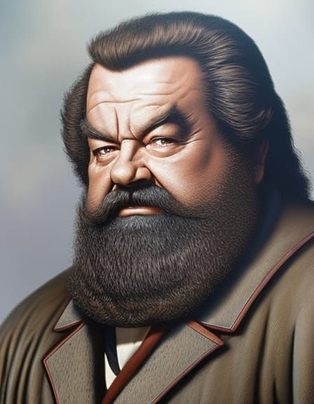 Hyperrealistic Hagrid Portrait with Splash Art Effects