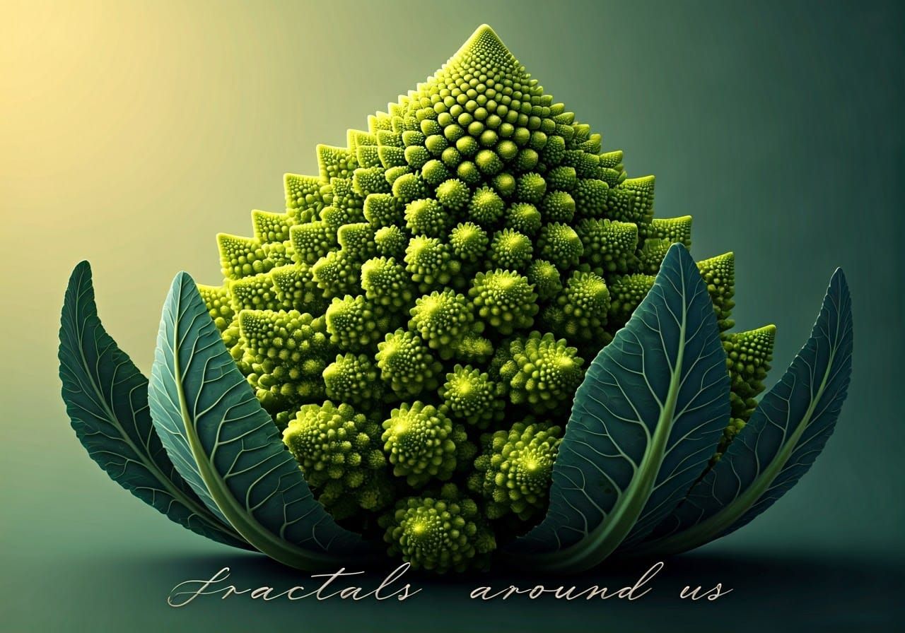 Ethereal Botanicals: Romanesco Cabbage in Fractal Harmony