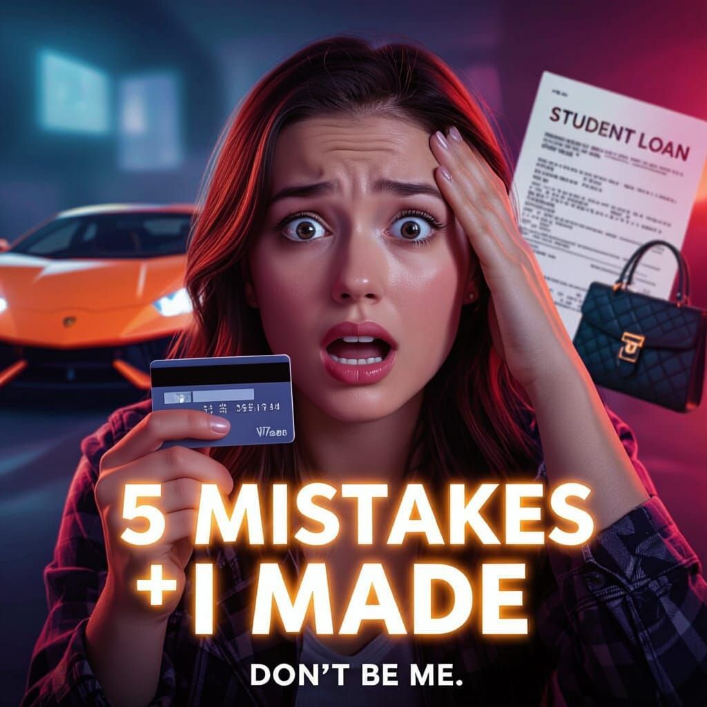 Woman's Face Shows Shock and Regret Over Financial Mistakes