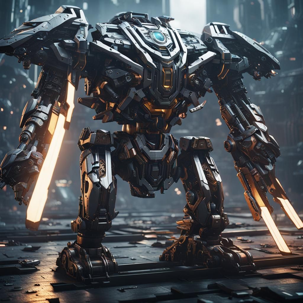 Futuristic Sci-Fi Sword with Intricate Mech Details