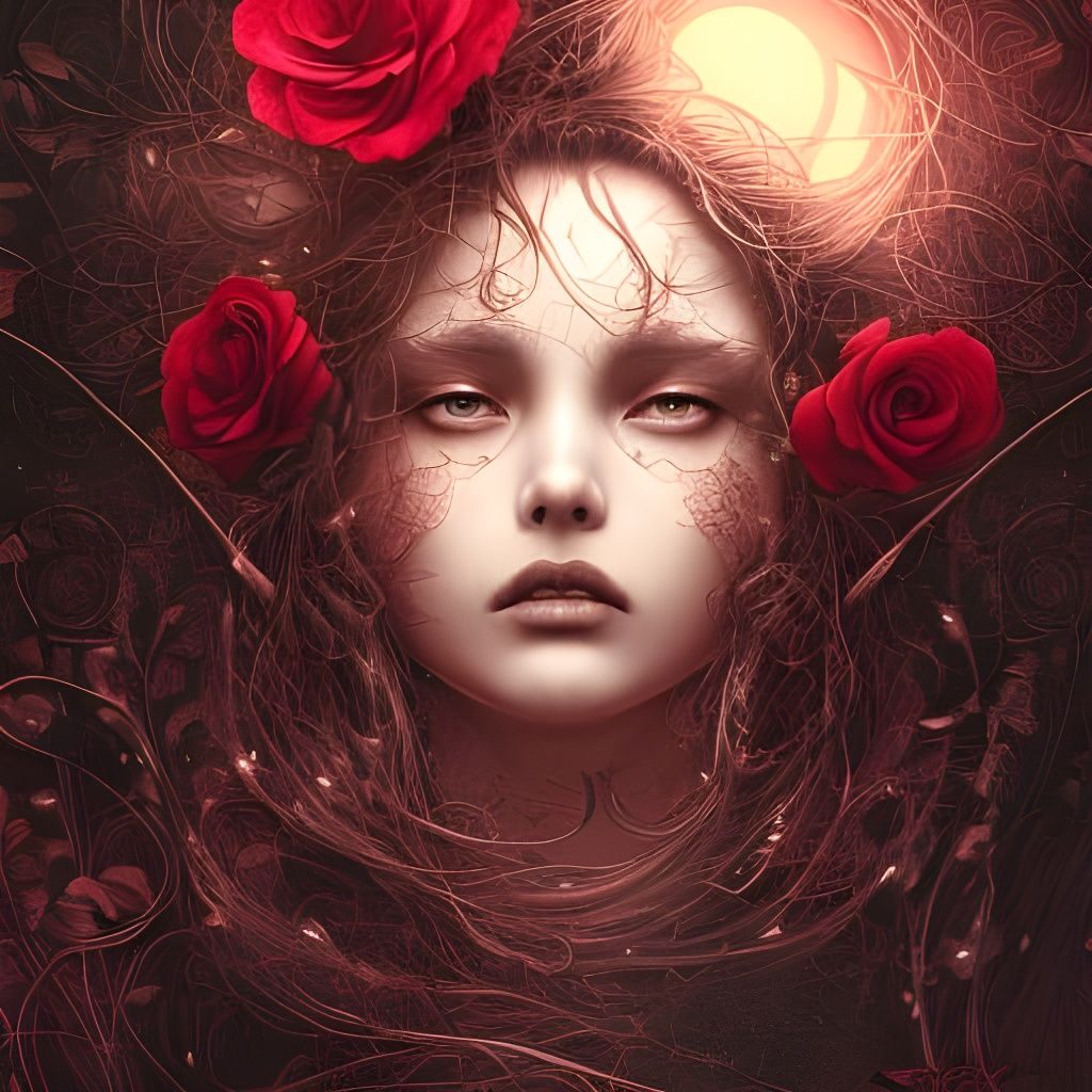 Enchanting Young Witch Portrait in Detailed Matte Painting S...