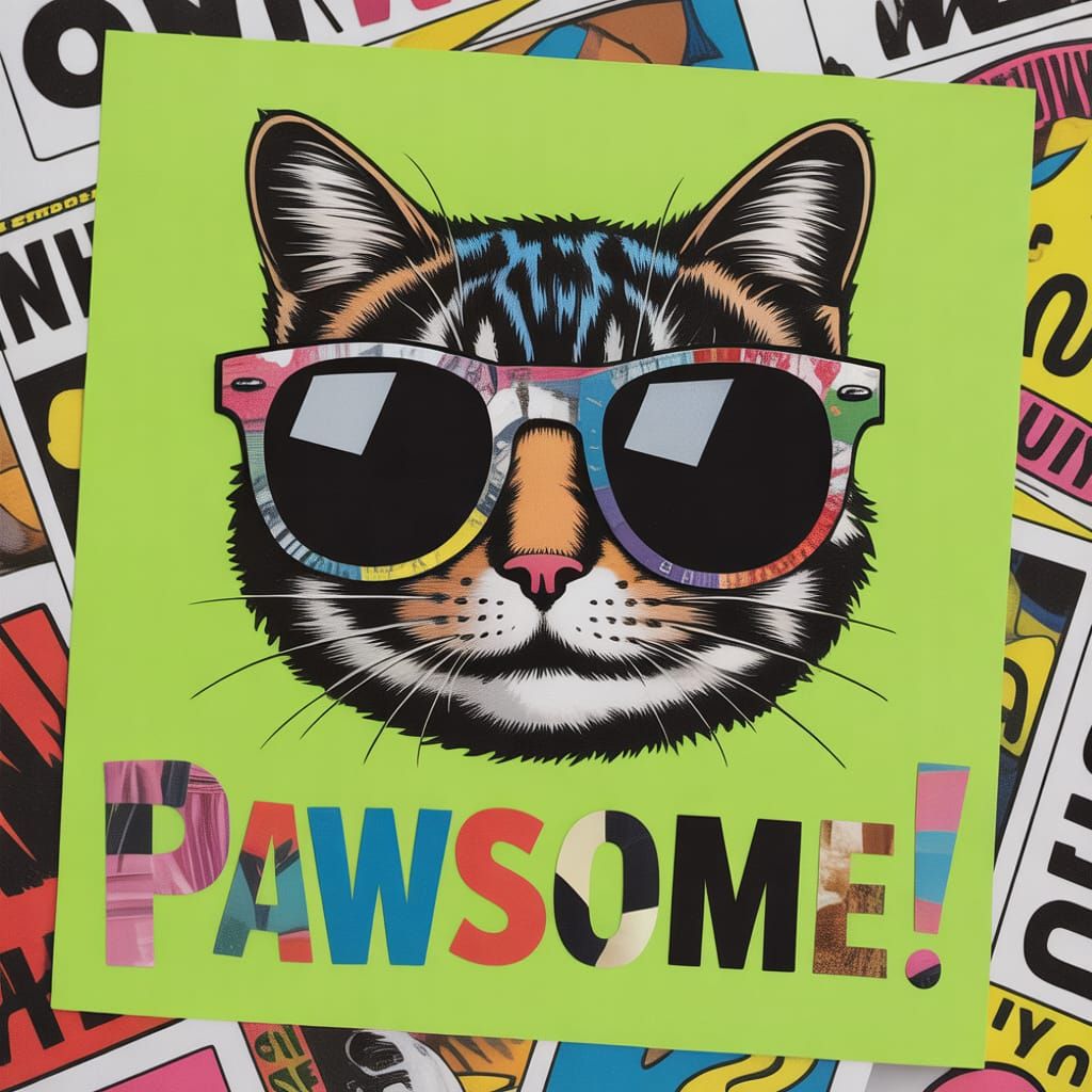 Cool Cat DIY Collage with Sunglasses
