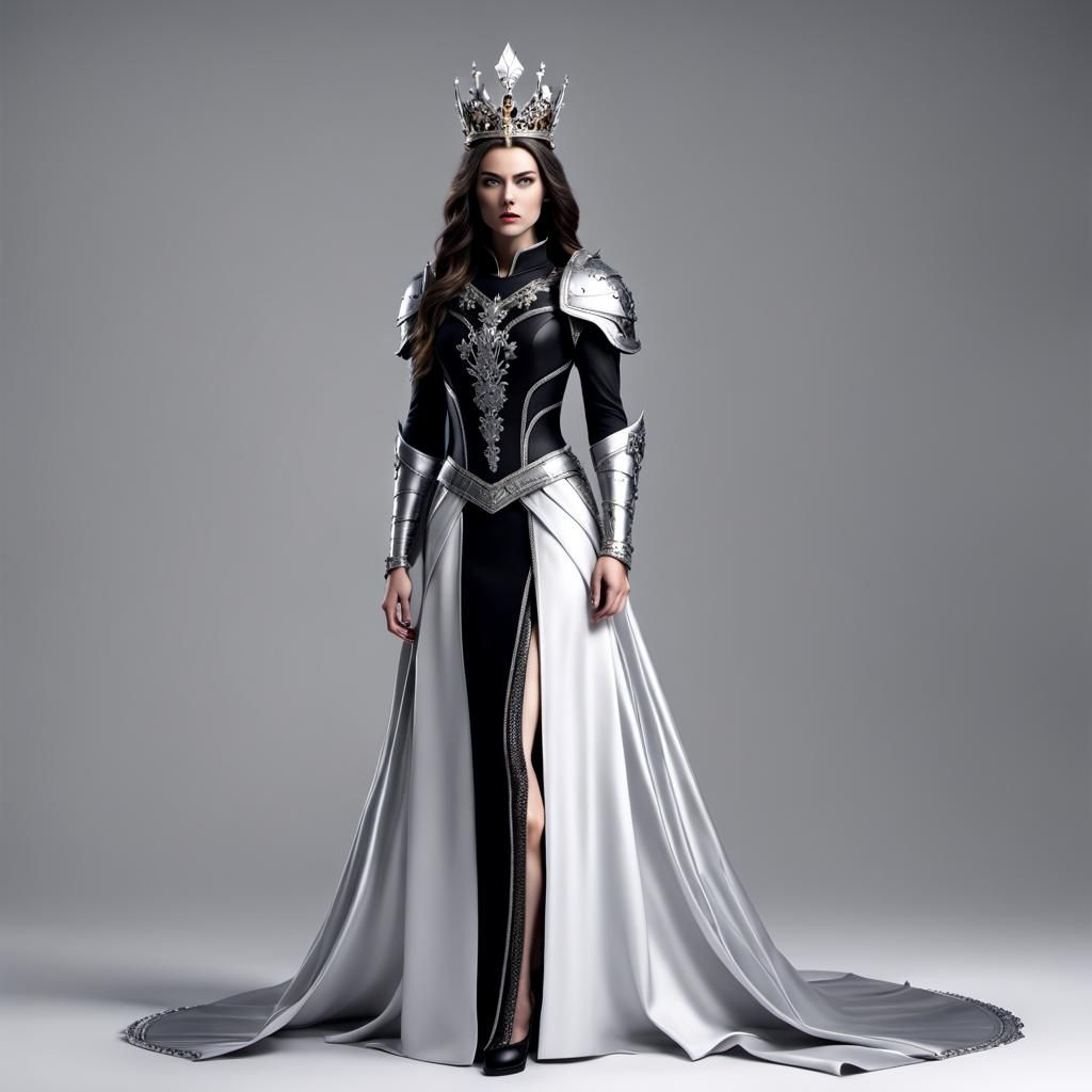 Armored Queen in Dark Fantasy Style, 3D Render