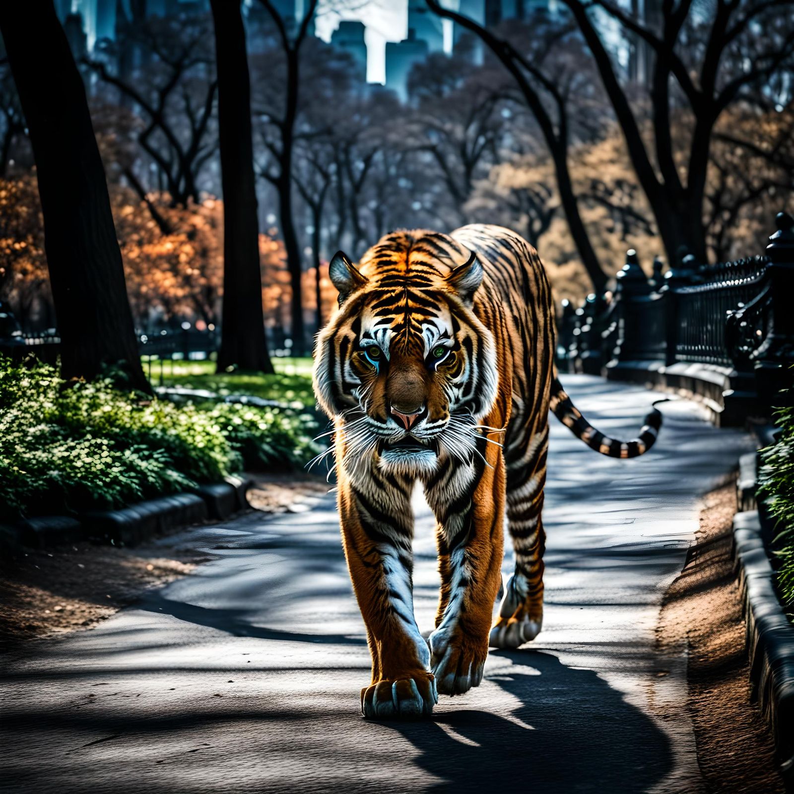 Tiger in Central Park: Hyperrealistic Image