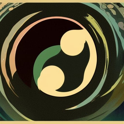 Cat's Eye Yin Yang in Anime Style