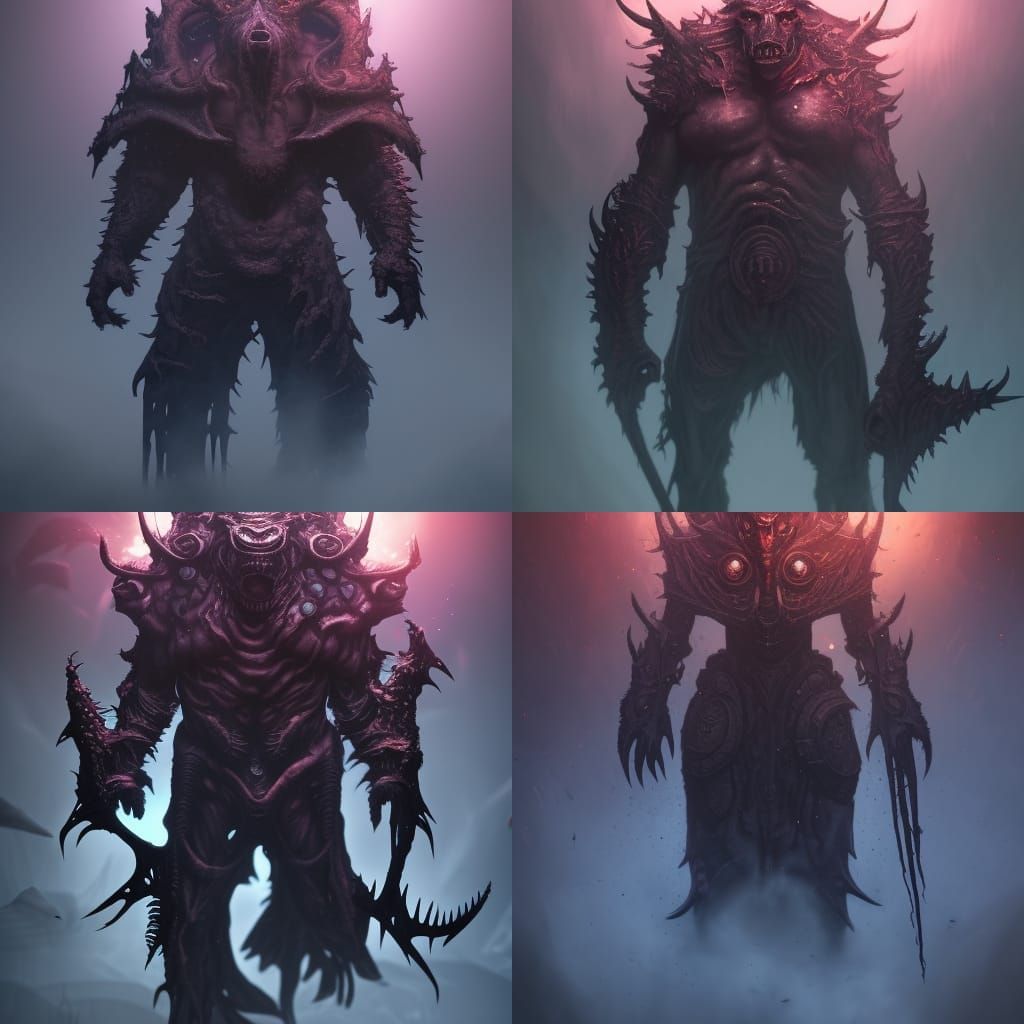 Eldritch Pig Warrior in Dark Fantasy Style