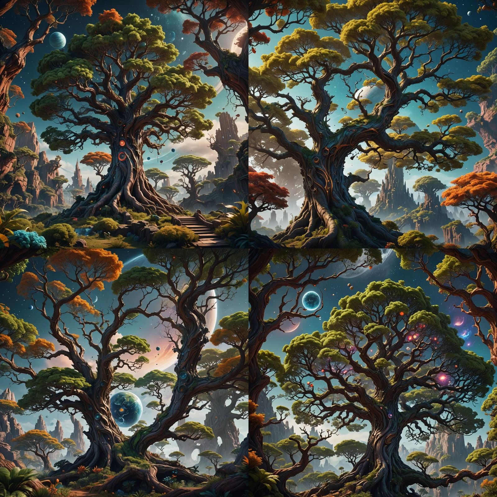 Tree Reaching to Space: Detailed Matte Painting