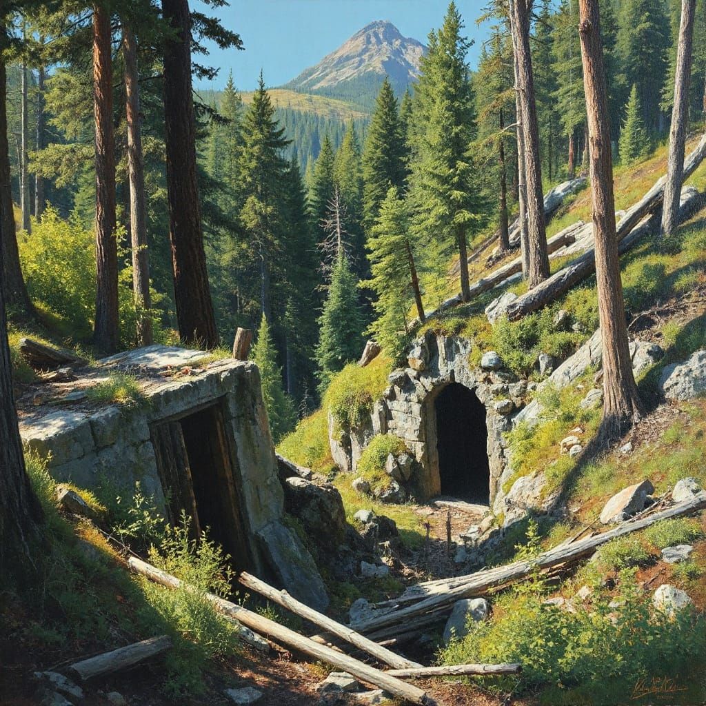 Mining Camp Reclaimed: An Oil Painting