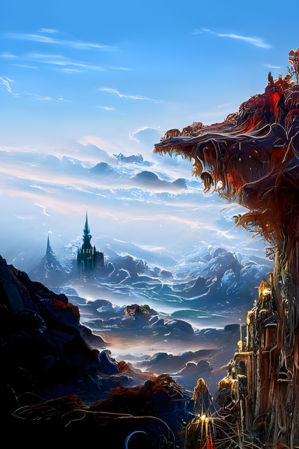 Magical Bioluminescent Tavern in Neon Illustration Style