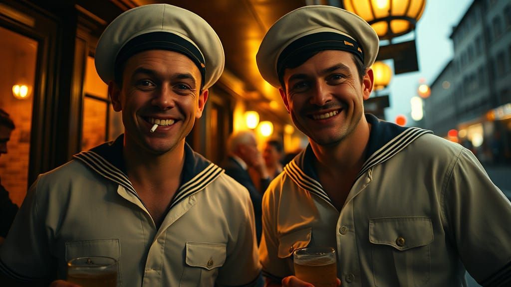 Sailors in Joyful Revelry, 1950s London