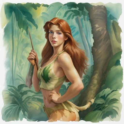 Jane Porter in Gouache Style Impressionist Painting