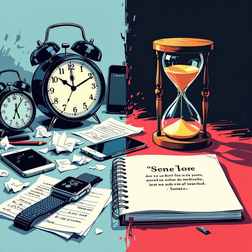 Time Management Concept in Graphic Illustration Style