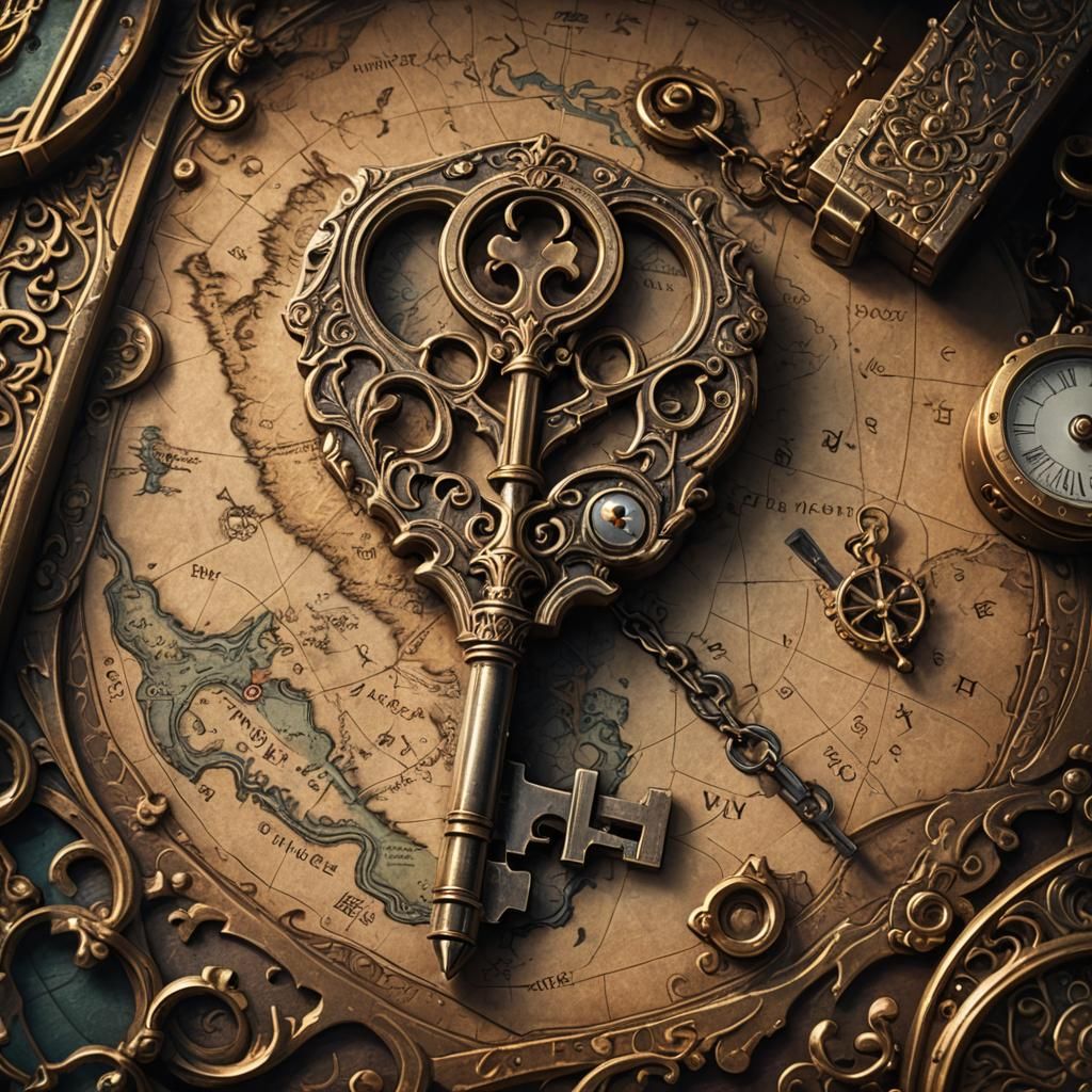 Antique Key and Map Reveal Hidden Treasure