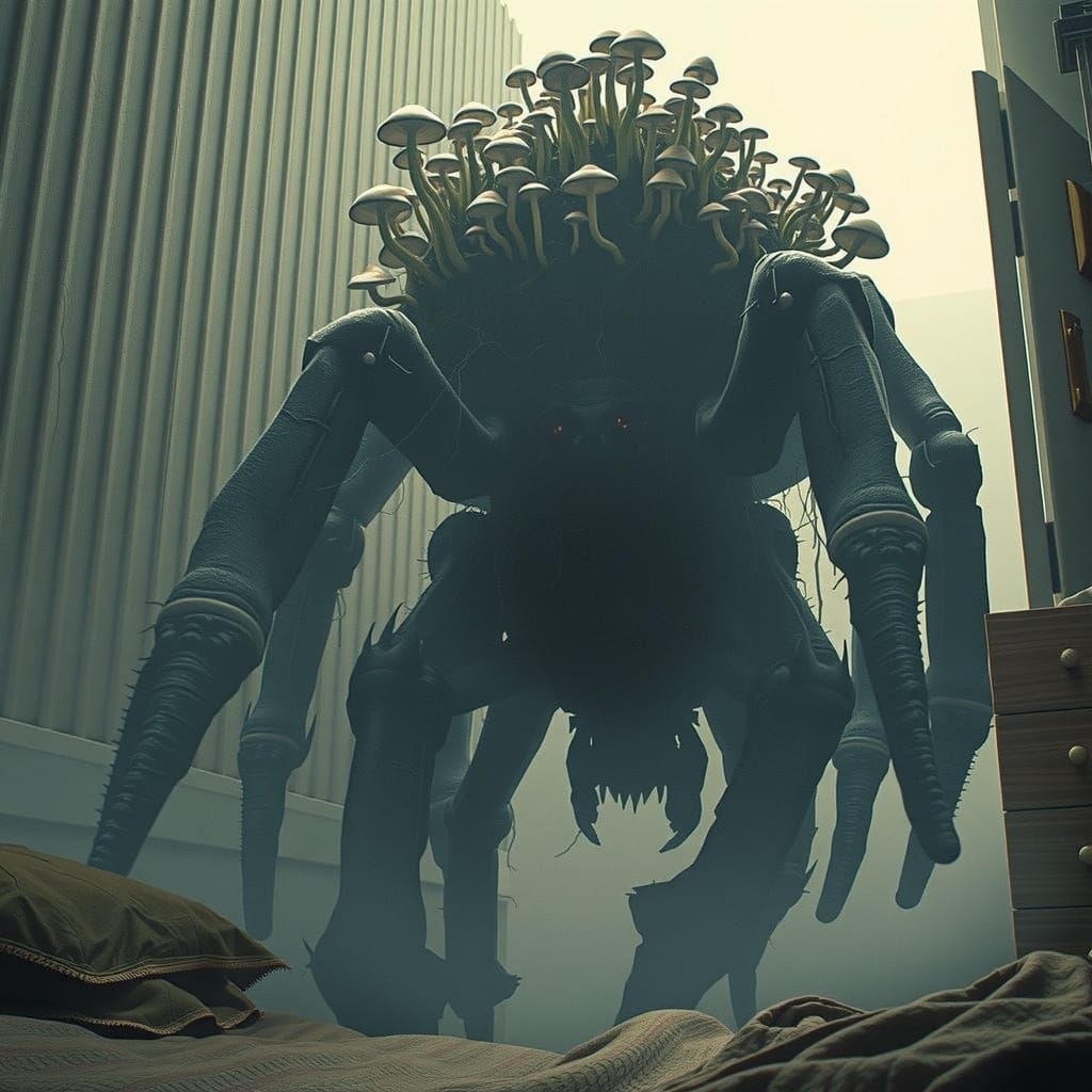 Gargantuan Spider Emerges from Bedroom Door in Creeping Horr...