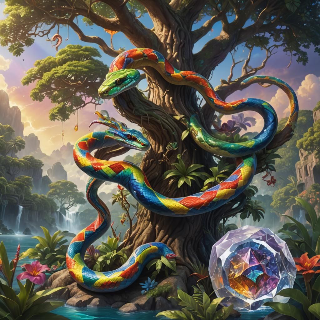 Rainbow Serpent on Amethyst Crystal Island