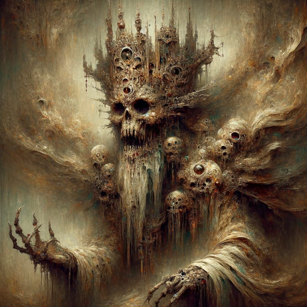 Decaying Voodoo King of the Undead in Dark Fantasy Style