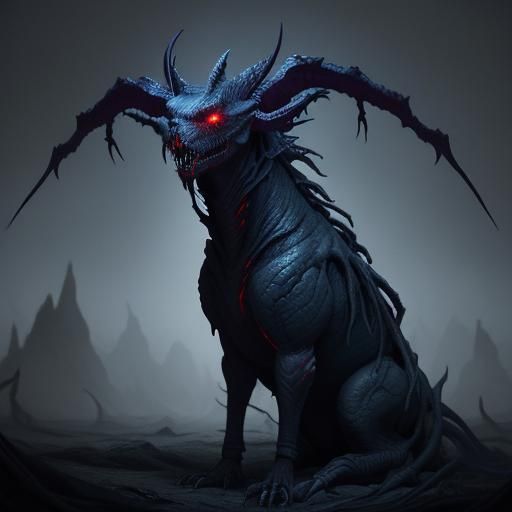 Eerie Dark Fantasy Nightmare Creature in Unreal Engine Style