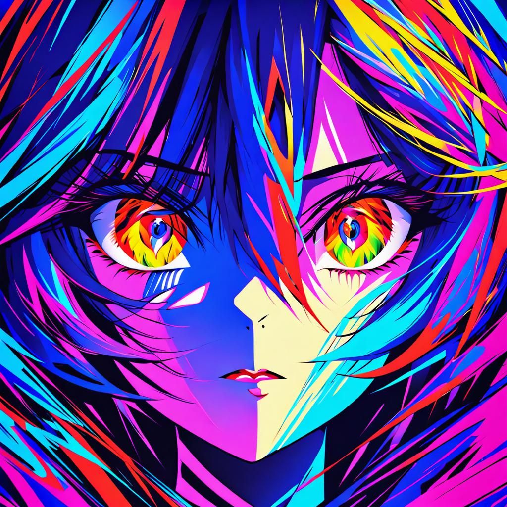 Expressionist Portrait of a Young Woman with Bold Colors