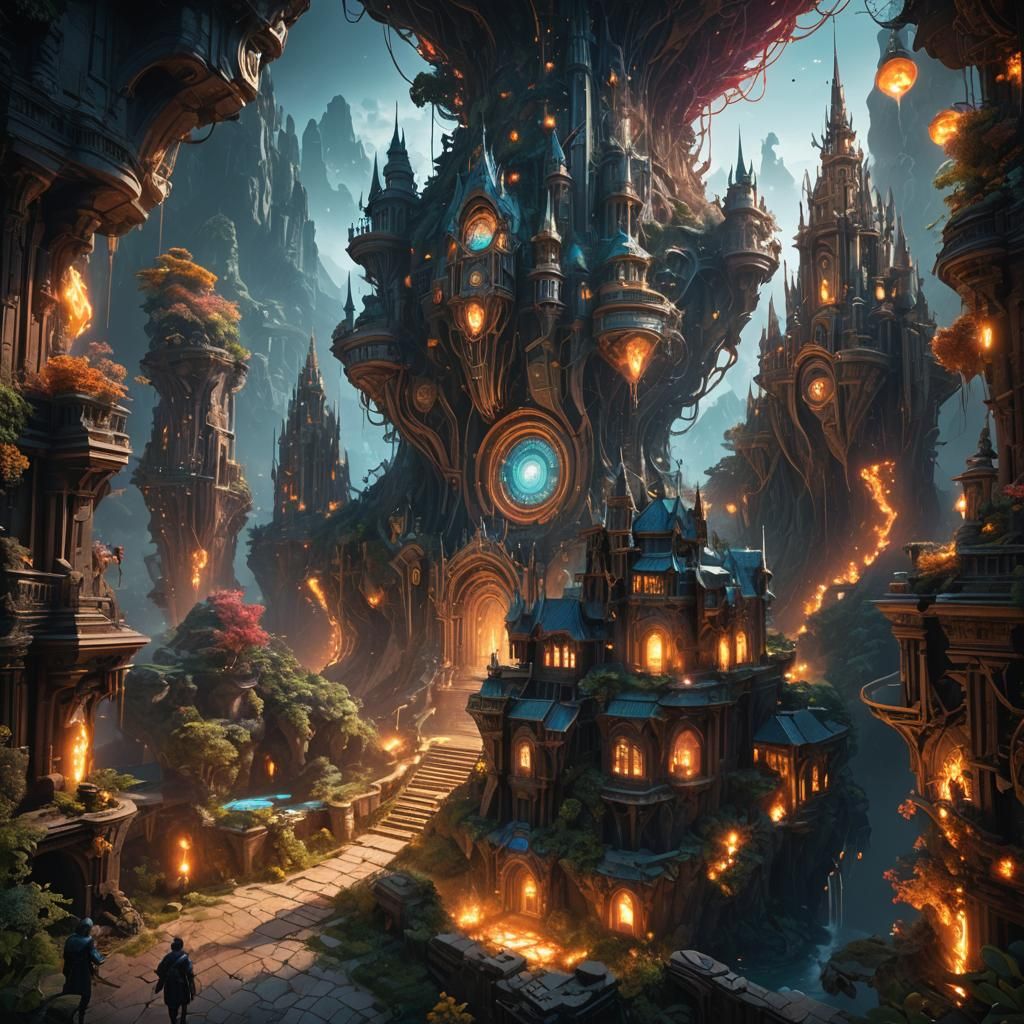 AI Script with Light Nodes in Detailed Matte Painting