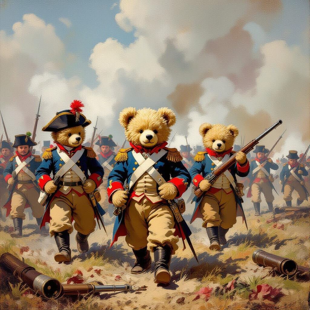 Teddy Bear Soldiers Recreate Napoleonic Battle