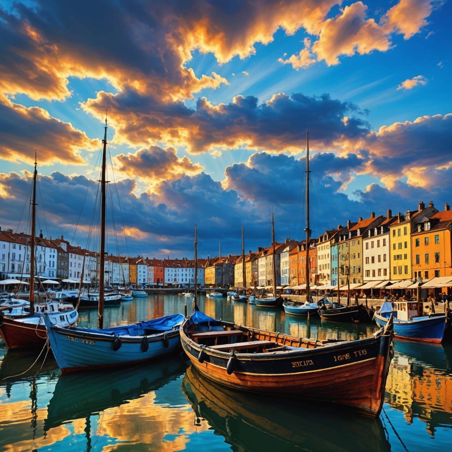 Medieval Sky City Reflected in Iridescent Clouds