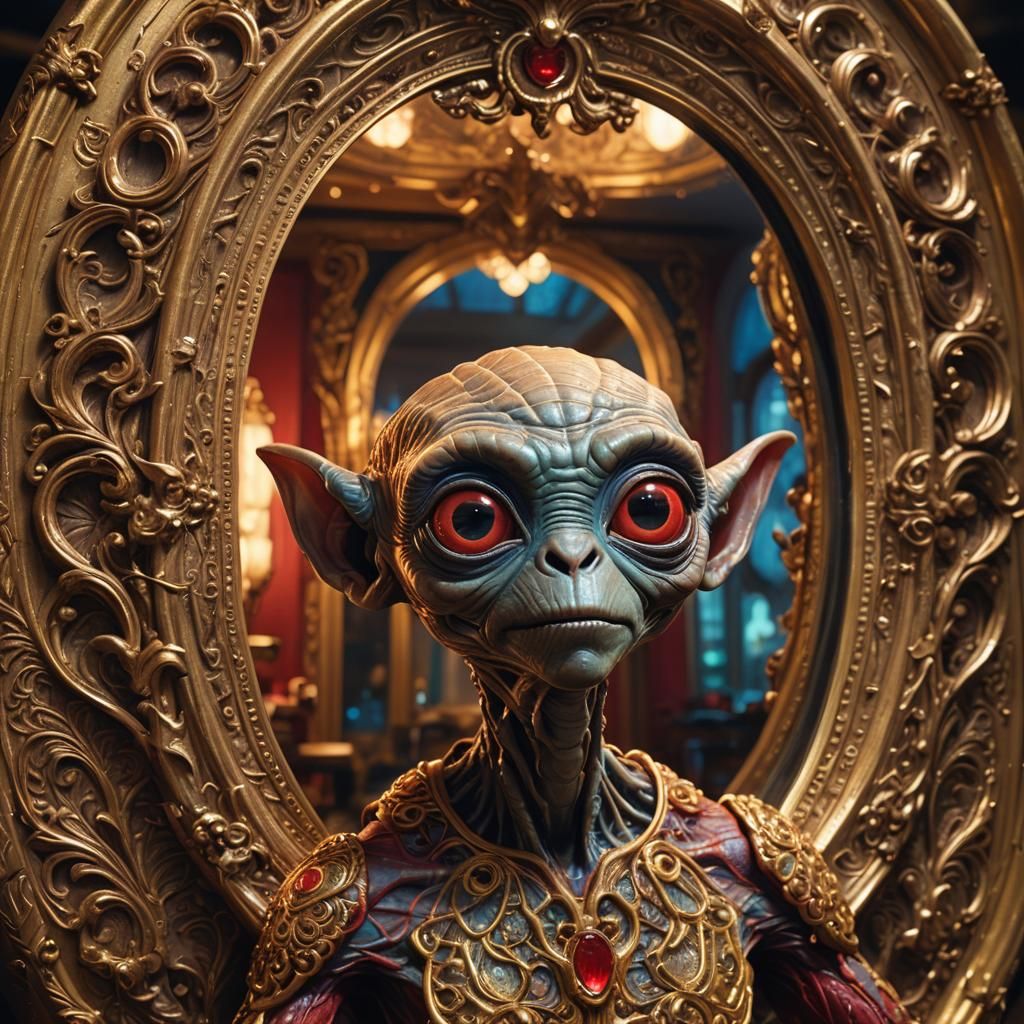 E.T.-Inspired Alien Creature with Red Glasses