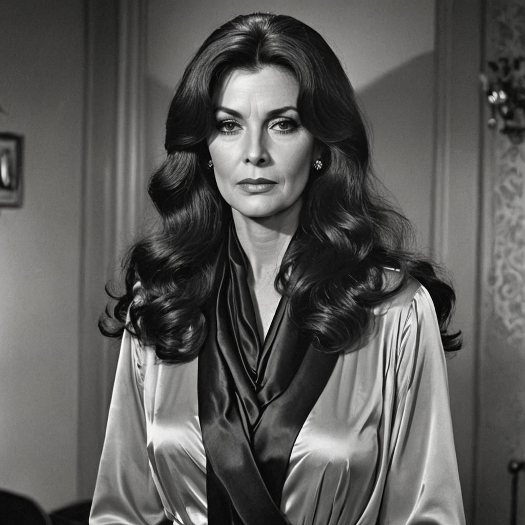 Elegant Film Noir Lady in Satin and Neon