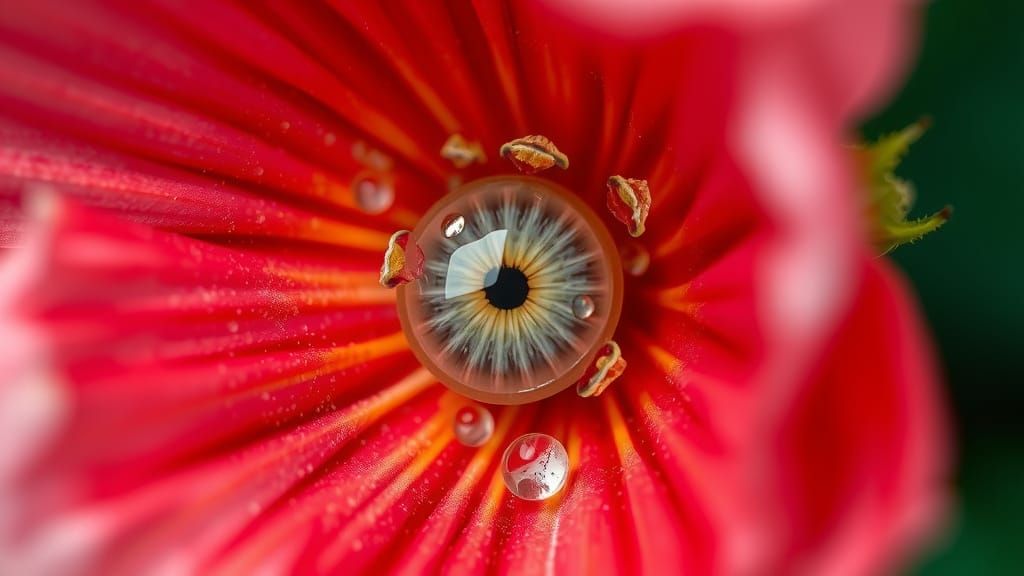 Macro of a Flower with an Unsettling Eye at its Heart, Under...