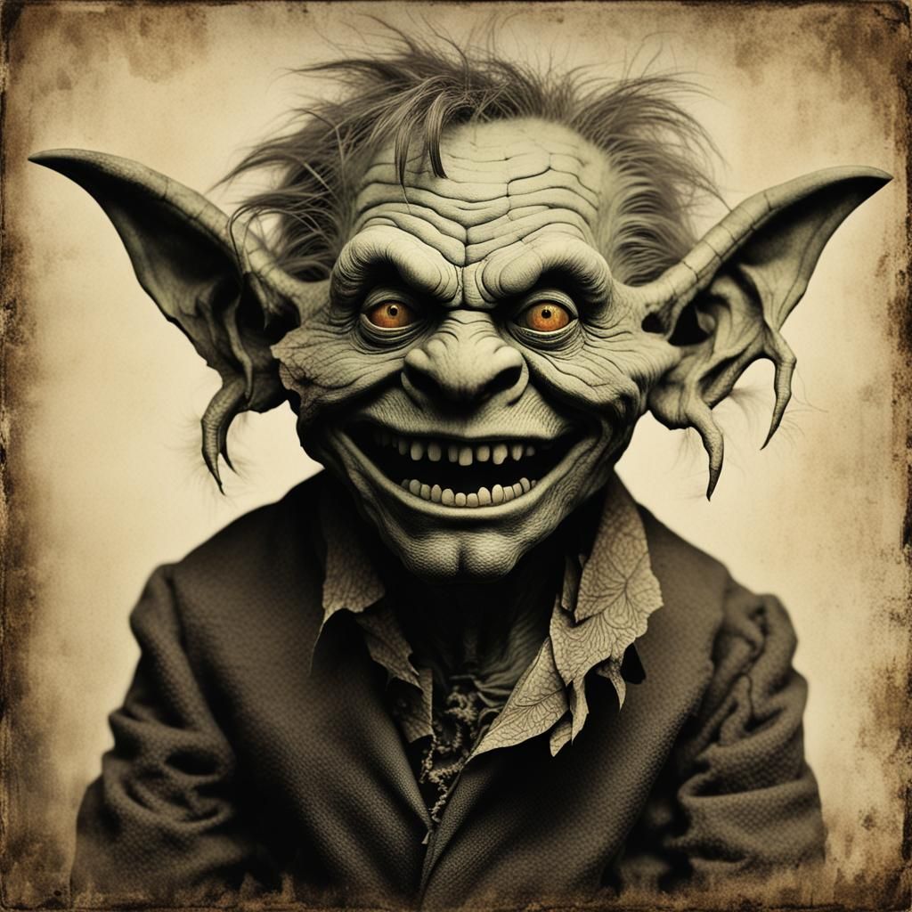 Intricate Goblin in Vintage Analog Photograph