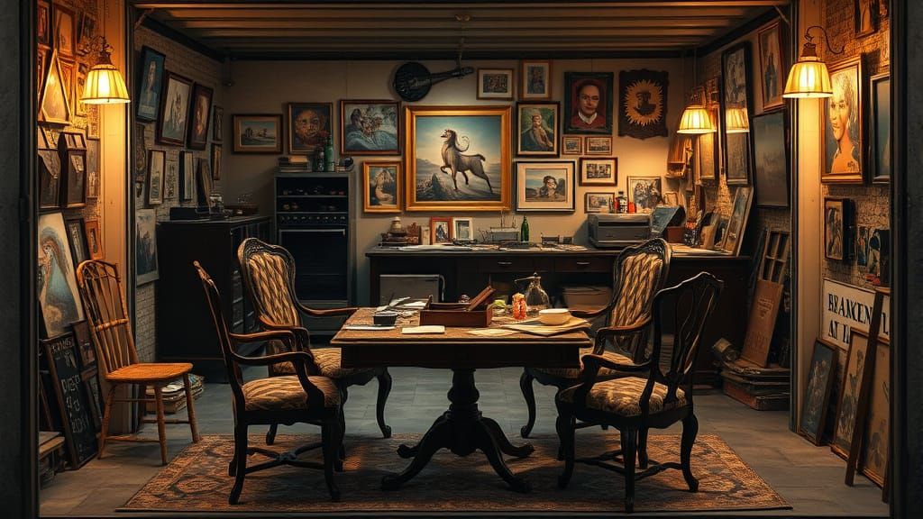 Vibrant Garage Art Studio in a Digital Masterpiece