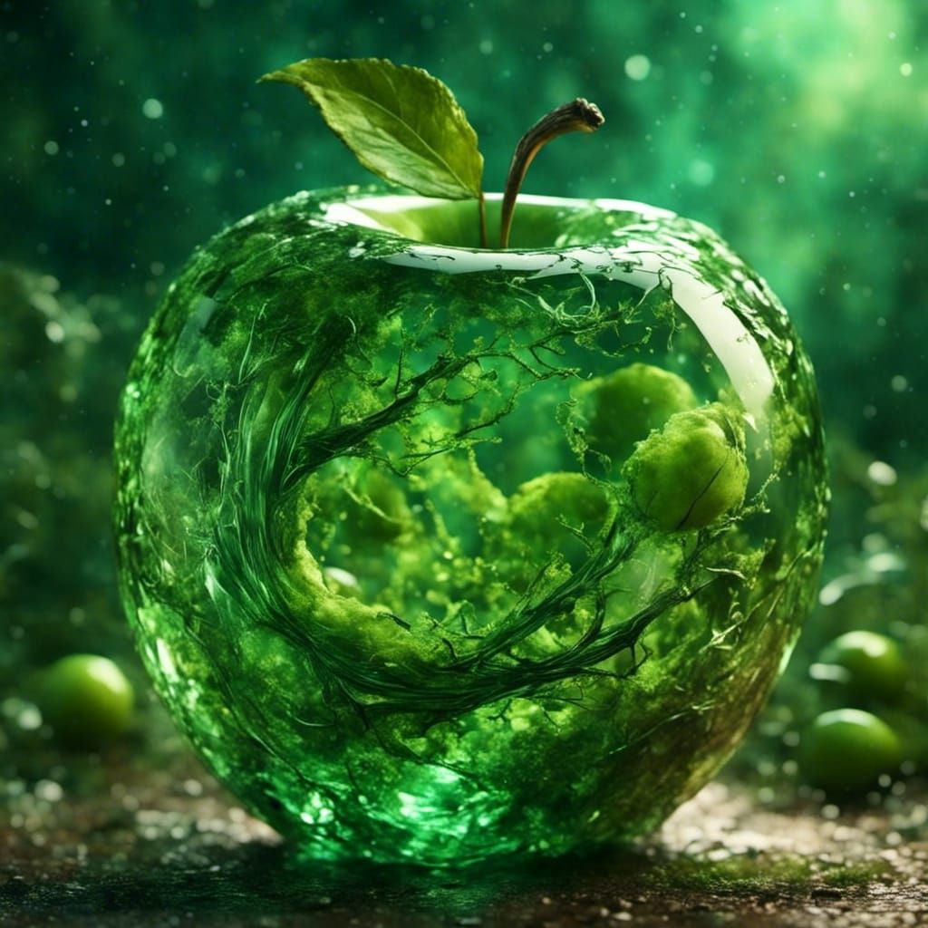 Surreal Green Apple Inception