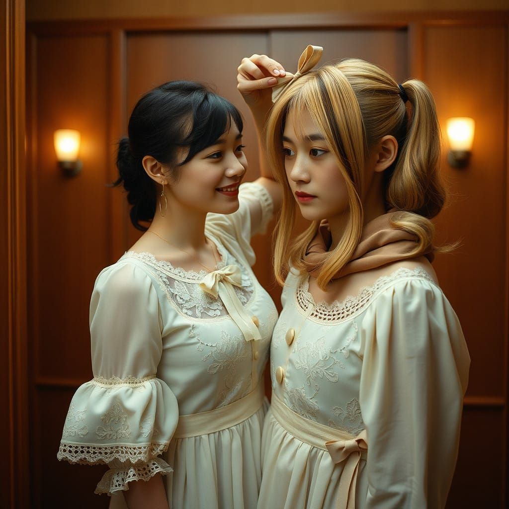 Elegant Crossdressing Portrait in Vintage Style