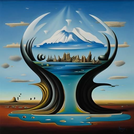 Surreal Melting Cityscape in Salvador Dali Style