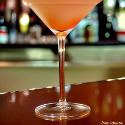 Lychee Martini on a Vintage Bar Counter