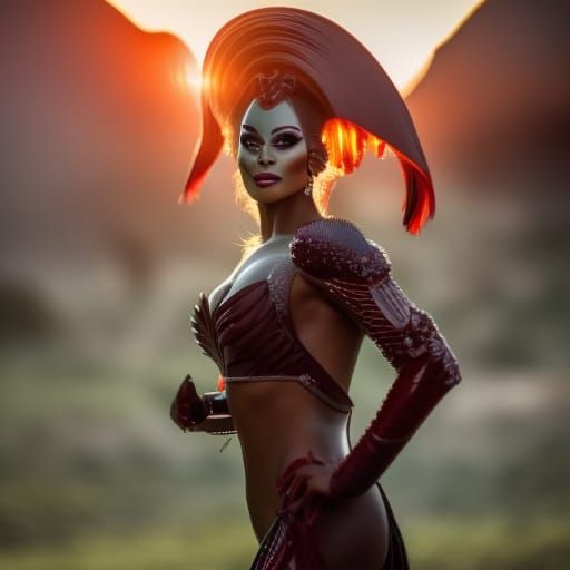 Monster Transforms to Woman on Mars: Photo-Real