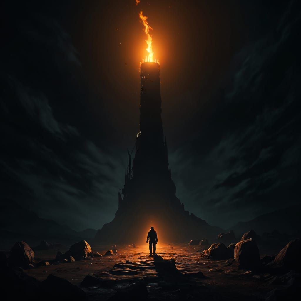 Torchlight Pierces the Darkness: Photorealistic Blackscape