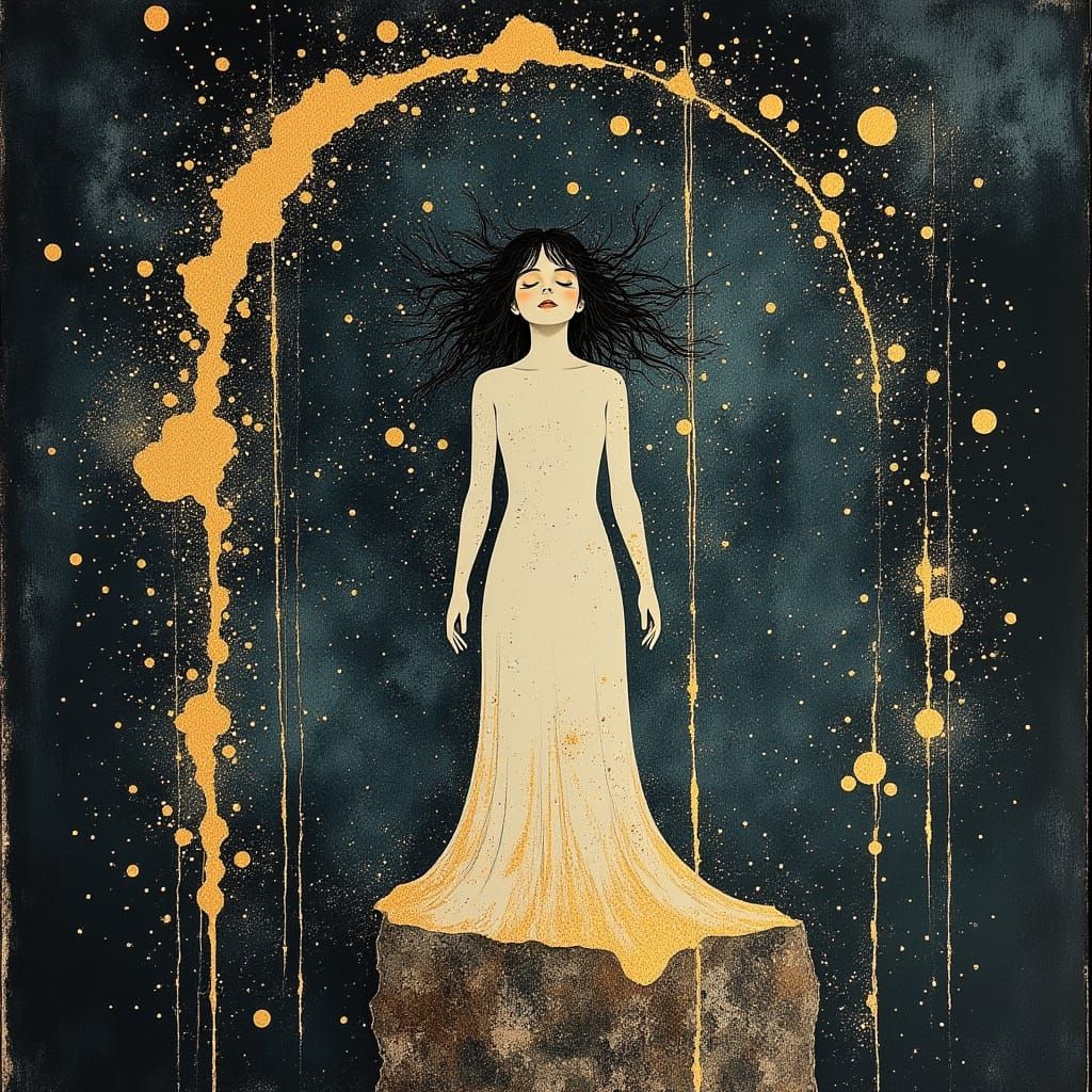 Surreal Observatory with Melting Stars in Dali Style