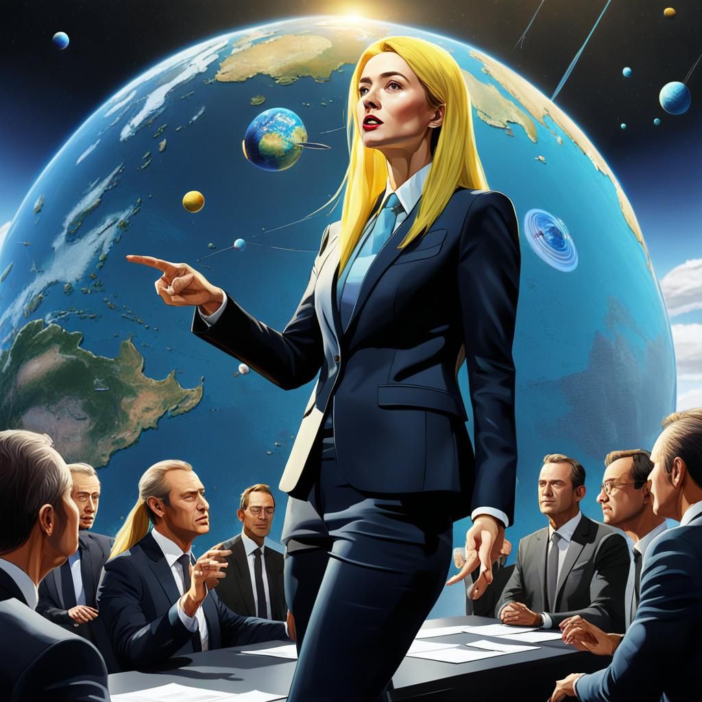 Australian Prime Minister Lecturing with Satellites Above