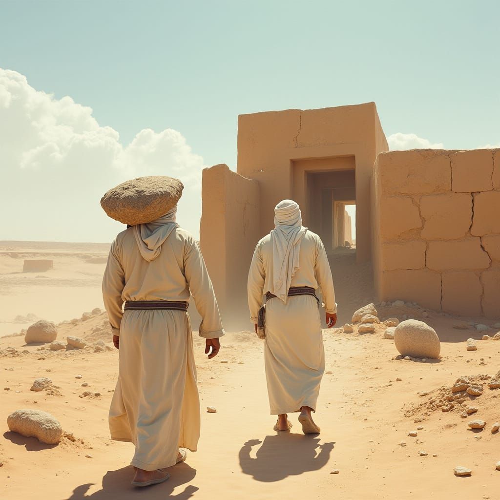 Desert Construction Scene in Arabic Style