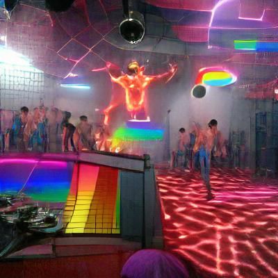 Psychedelic Rainbow Disco Scene