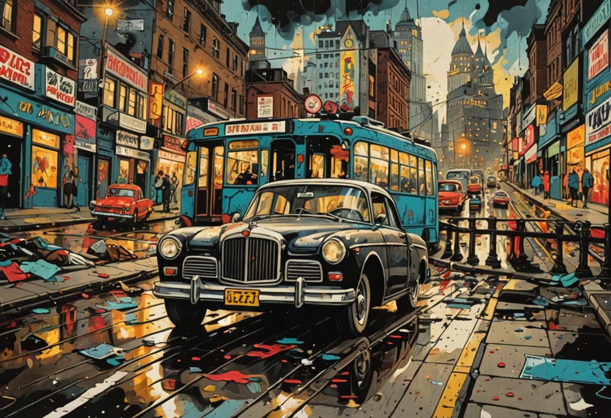 Detailed Painting in Underground Comix Style