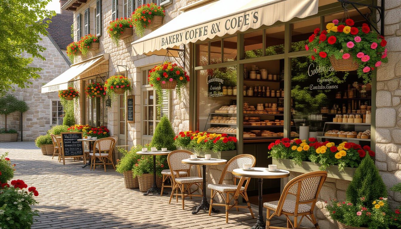 Charming Vintage Bakery on Cobblestone Street