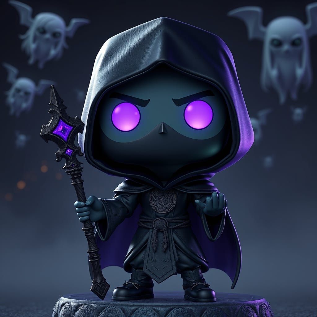 Dark Sorcerer Vinyl Figure in 3D Anime Style