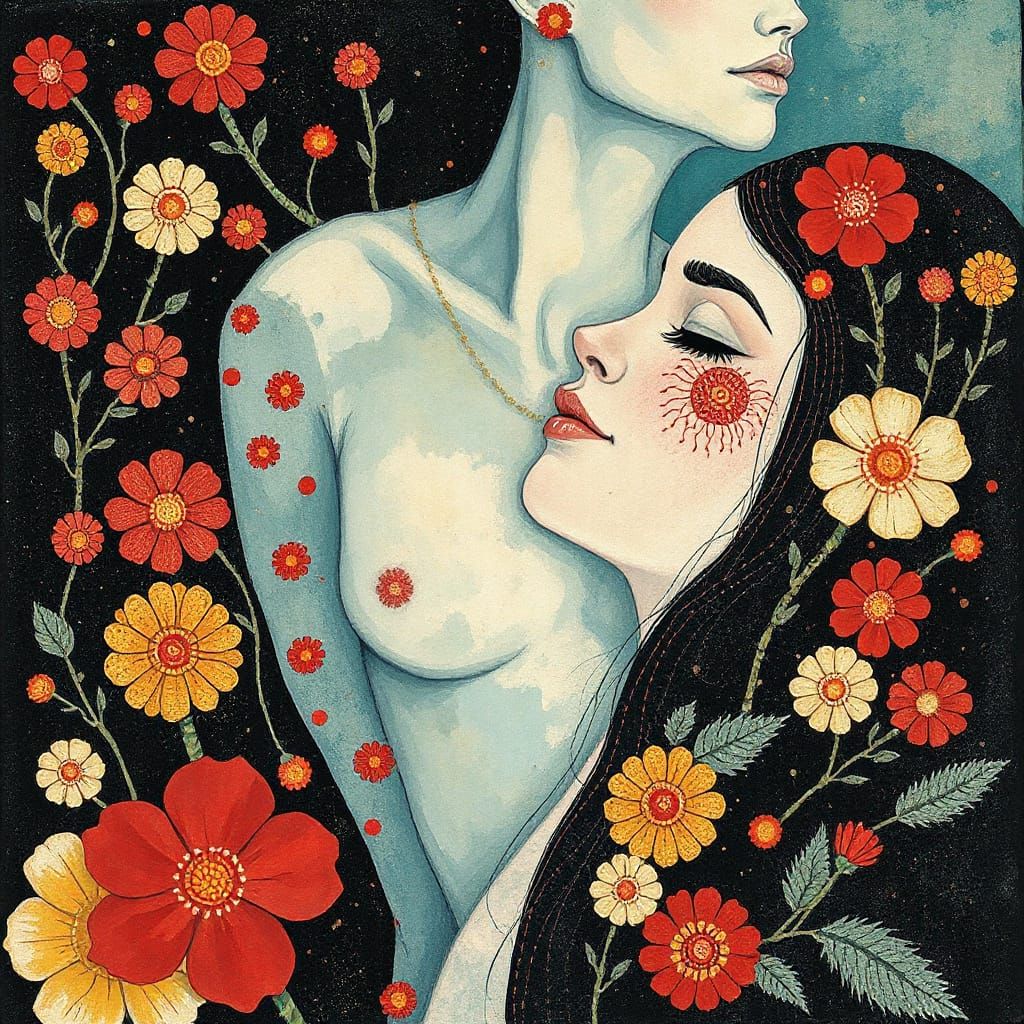 Abstract Zentangle Art: Love in Impasto Style