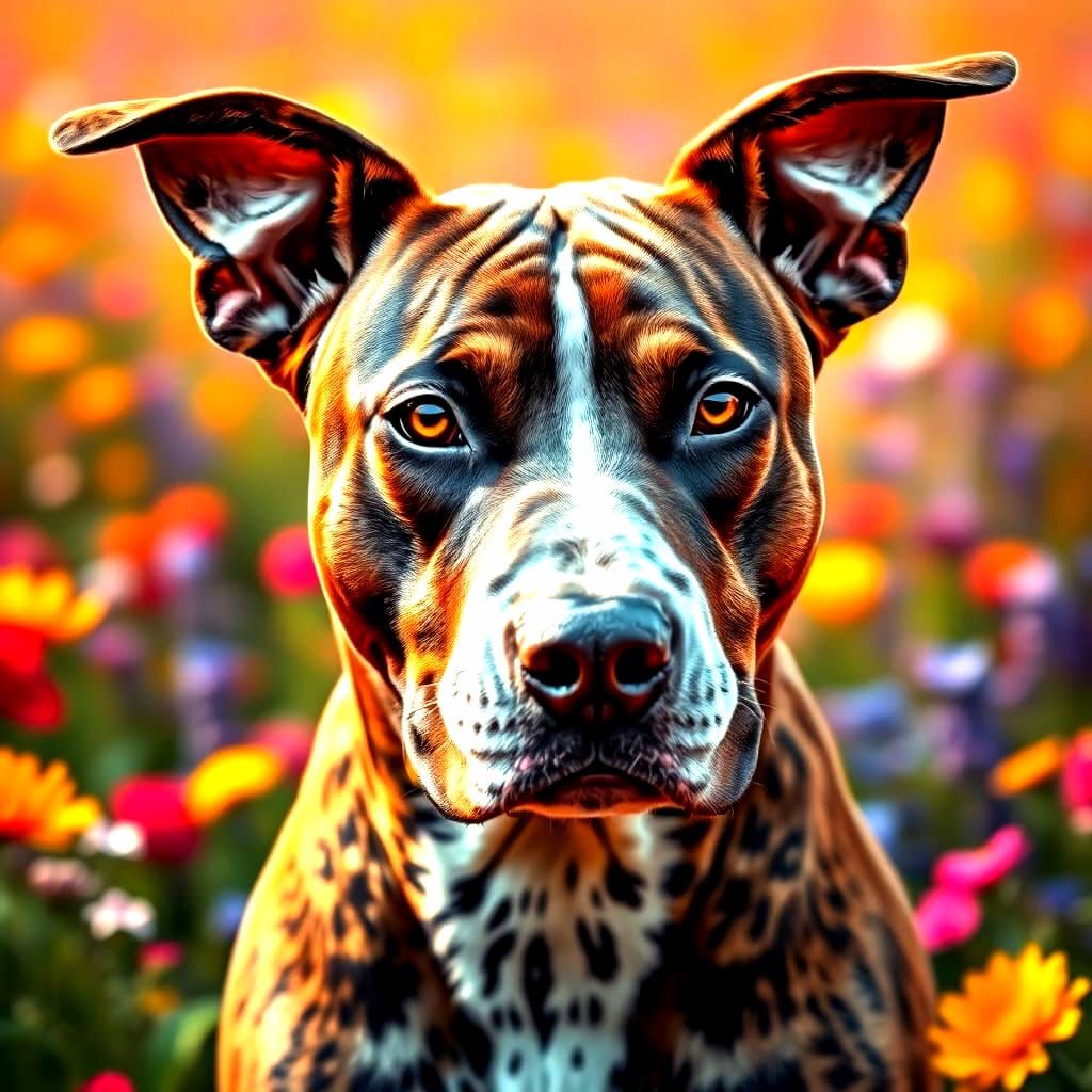 Vibrant Canine Portrait in Hyperrealistic Style
