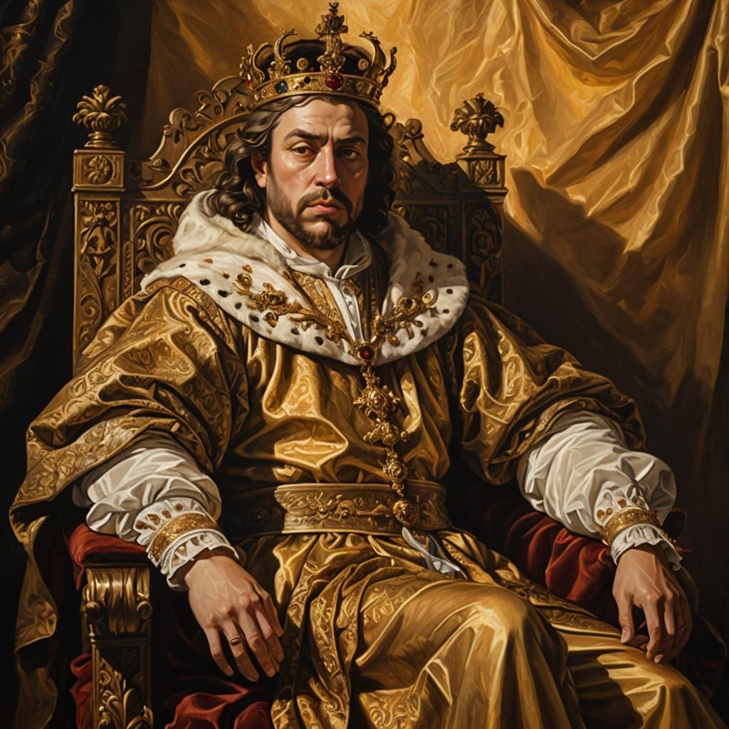 Golden King in Ornate Renaissance Splendor
