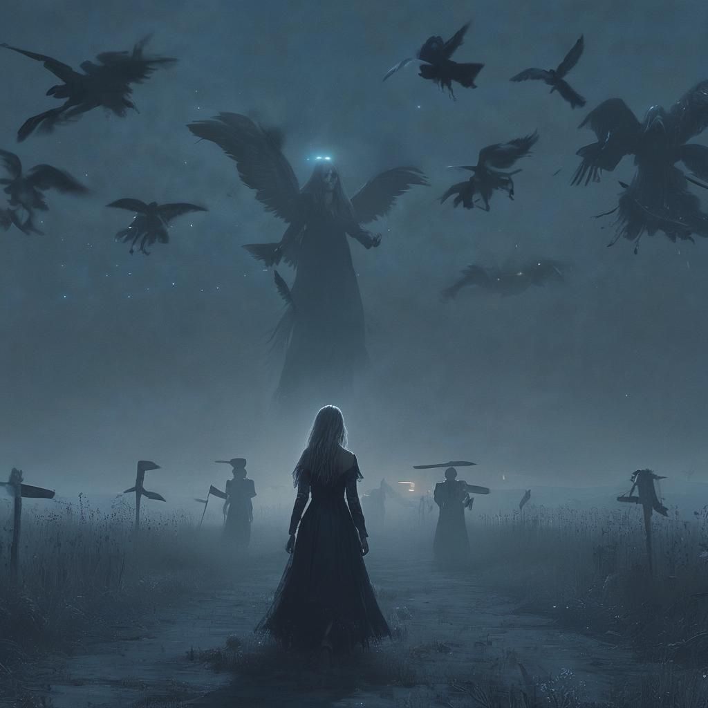 Ethereal Woman in Fog, Dark Fantasy Art