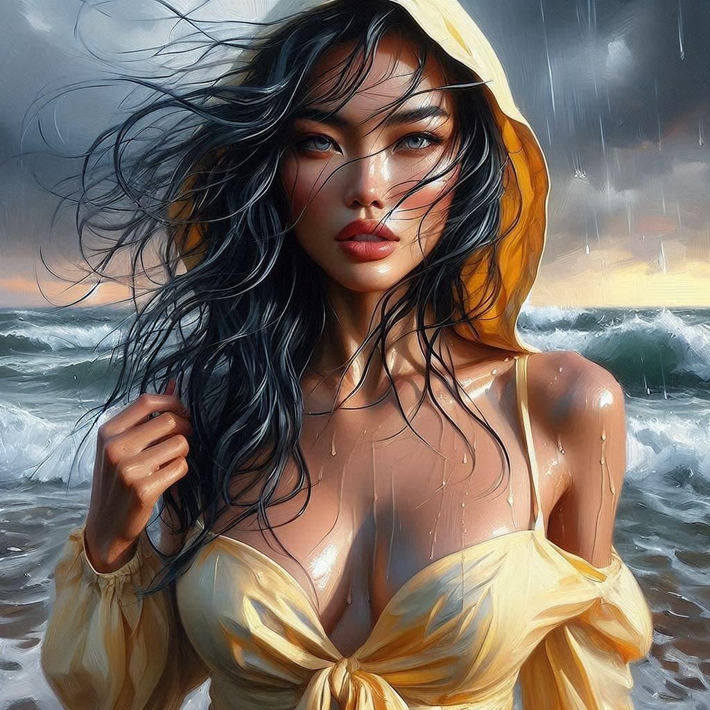 Stormy Day Impressionist Oil Painting